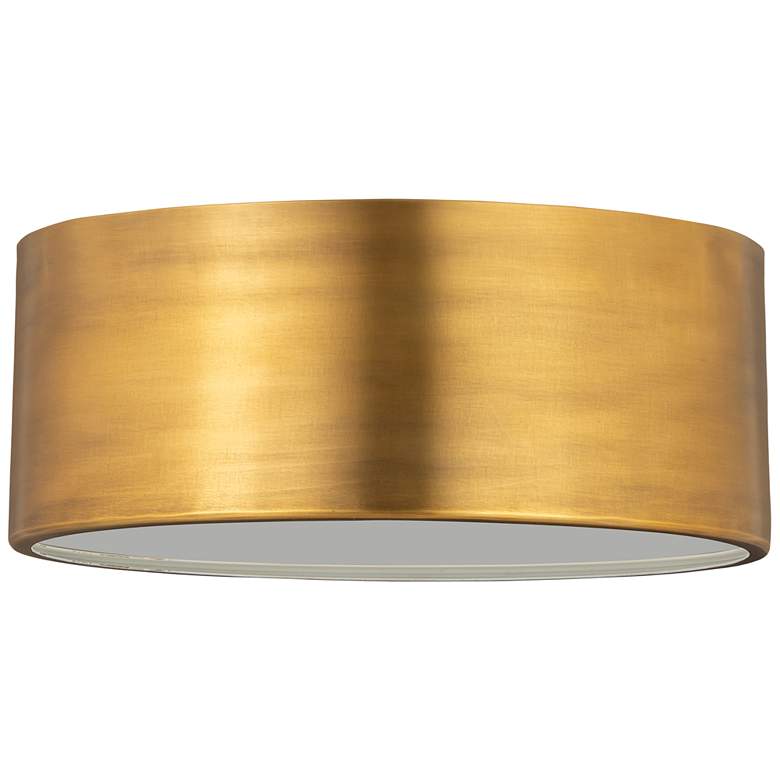 Image 6 Z-Lite Harley 12" Wide Rubbed Brass Drum Ceiling Light more views