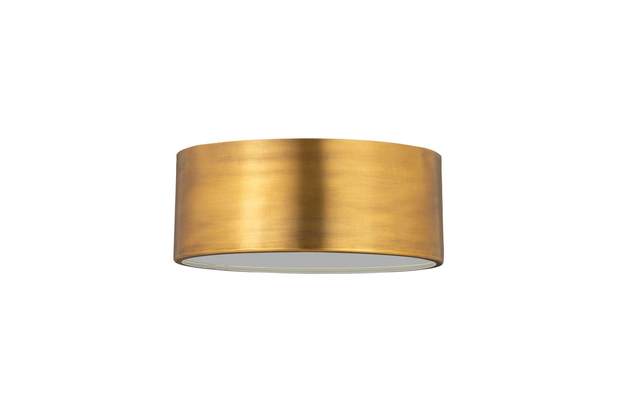 Z-Lite Harley 12" Wide Rubbed Brass Drum Ceiling Light in scene