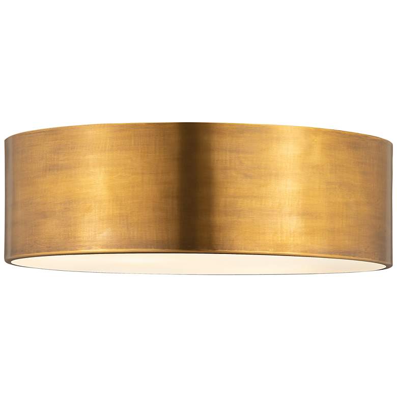 Image 3 Z-Lite Harley 16" Wide Rubbed Brass Drum Ceiling Light