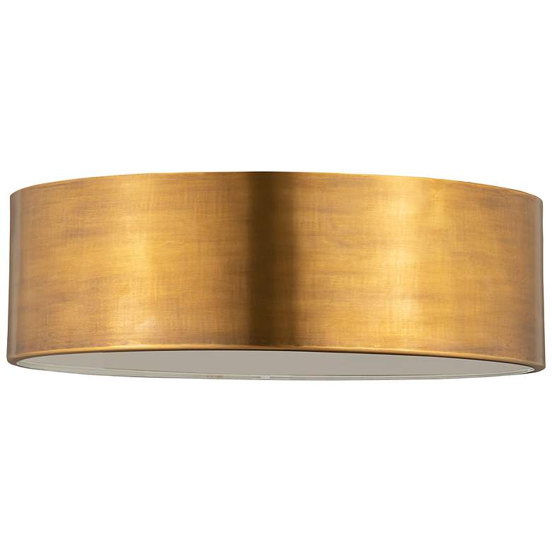 Image 7 Z-Lite Harley 16" Wide Rubbed Brass Drum Ceiling Light more views