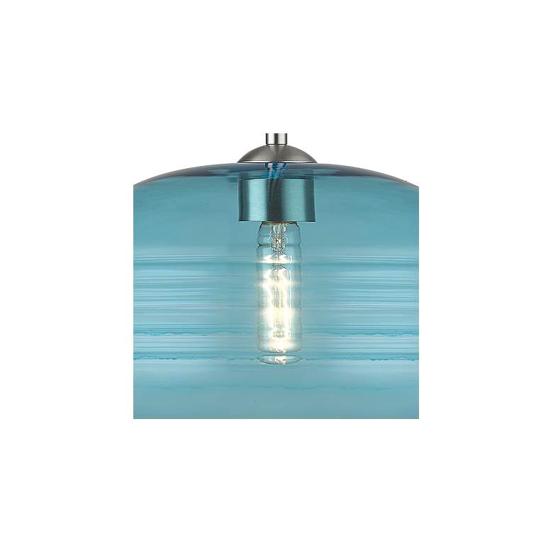Image 3 Z-Lite Harmony 14" Wide Brushed Nickel Blue Glass Pendant Light more views