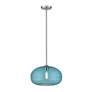 3_Z-Lite Harmony 14" Wide Brushed Nickel Blue Glass Pendant Light more views