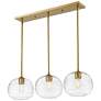 2_Z-Lite Harmony 36" Wide Olde Brass 3-Light Linear Pendant