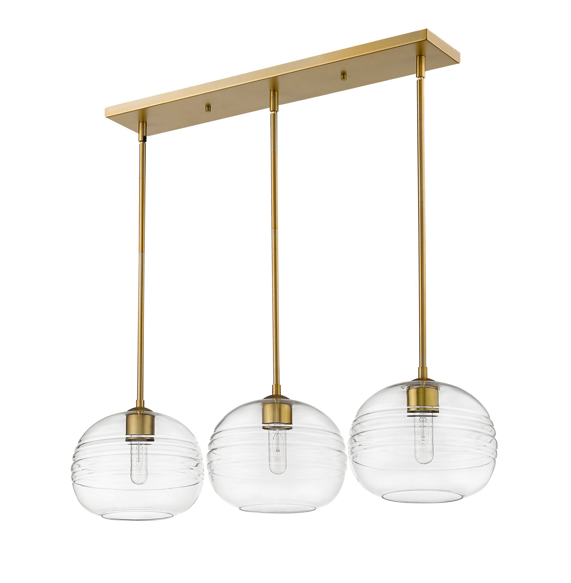 Z-Lite Harmony 36" Wide Olde Brass 3-Light Linear Pendant