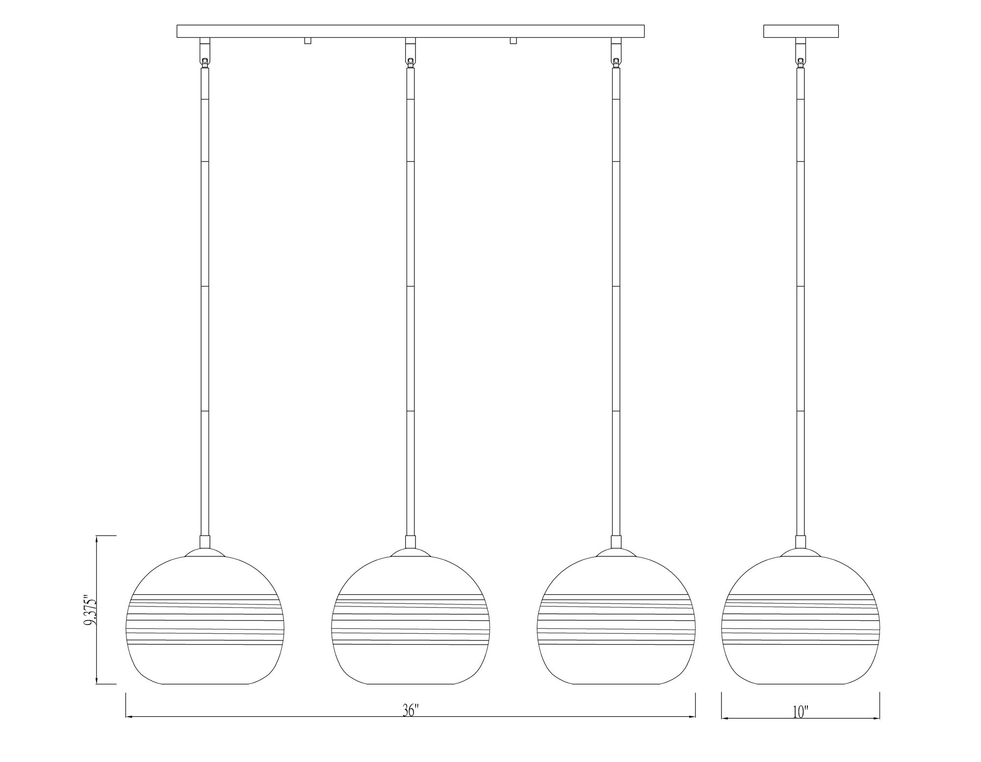 Z-Lite Harmony 36" Wide Olde Brass 3-Light Linear Pendant