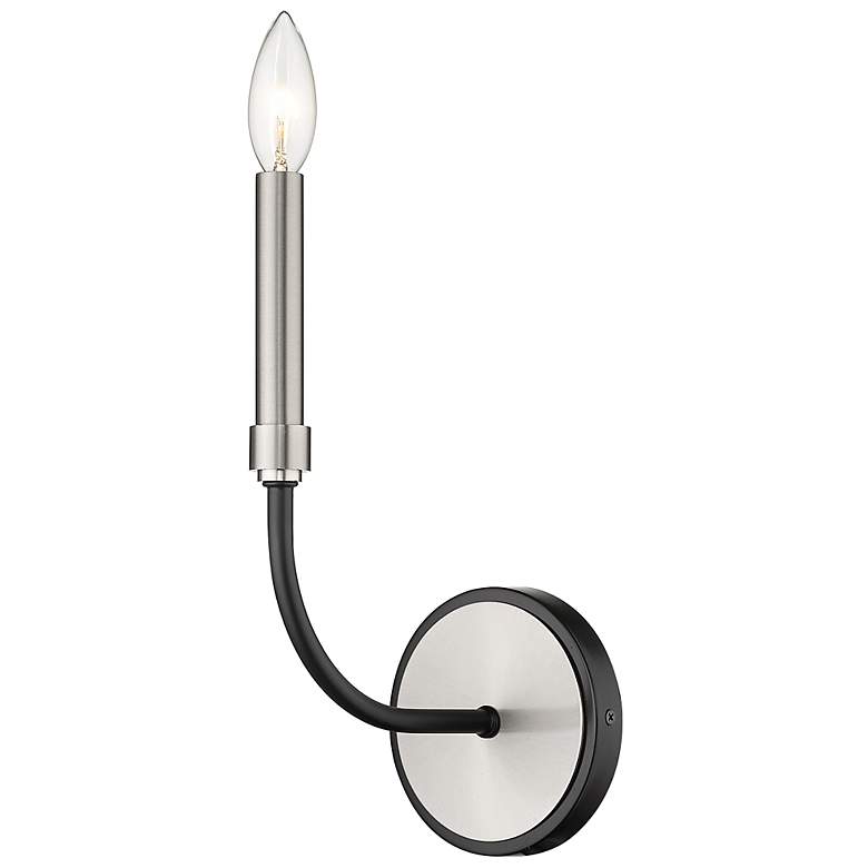 Image 2 Z-Lite Haylie 1 Light Wall Sconce in Matte Black + Brushed Nickel