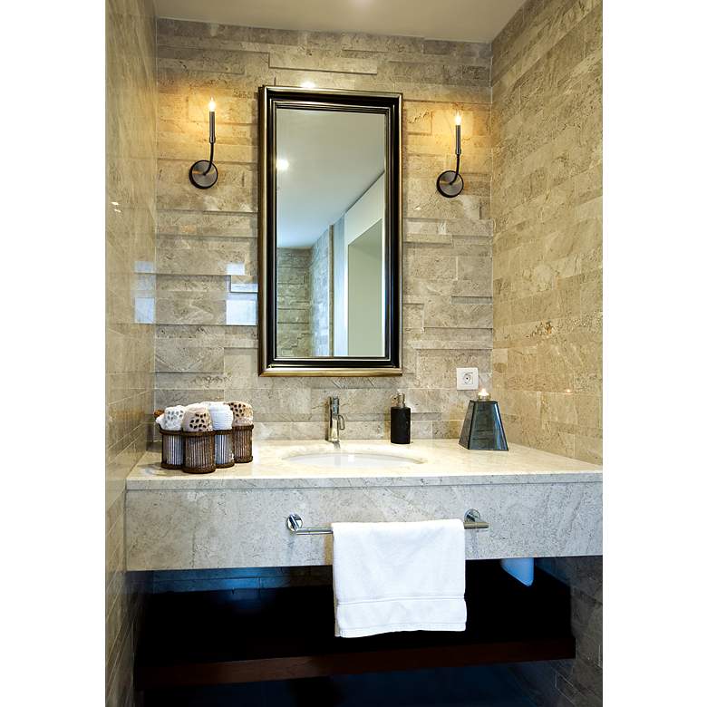 Image 3 Z-Lite Haylie 1 Light Wall Sconce in Matte Black + Brushed Nickel more views