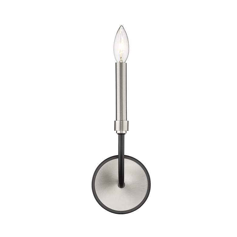 Image 5 Z-Lite Haylie 1 Light Wall Sconce in Matte Black + Brushed Nickel more views