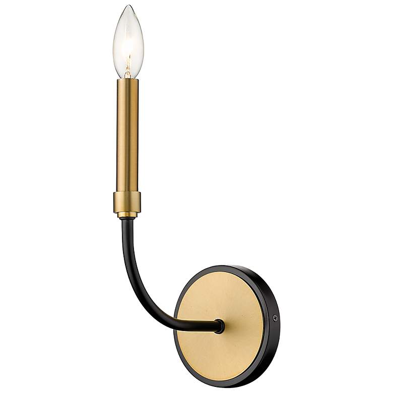 Image 2 Z-Lite Haylie 1 Light Wall Sconce in Matte Black + Olde Brass