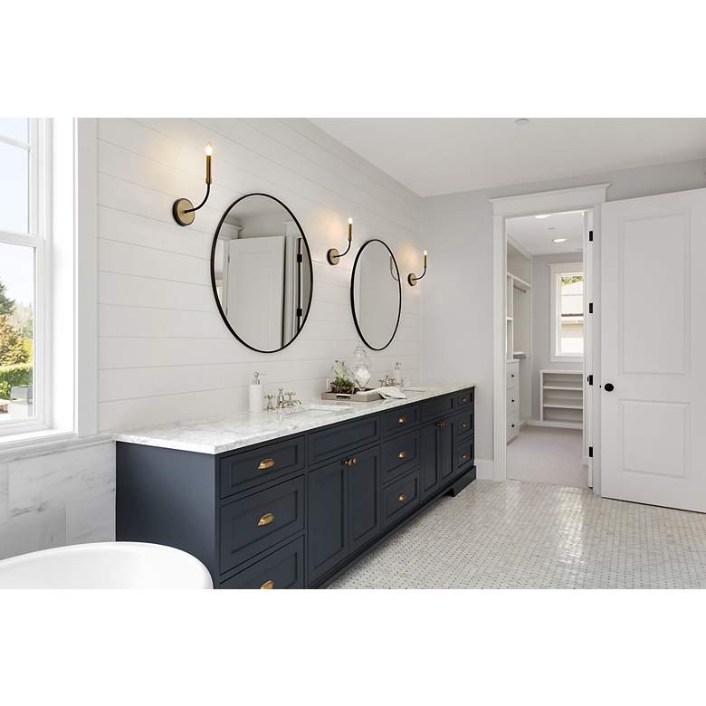 Image 4 Z-Lite Haylie 1 Light Wall Sconce in Matte Black + Olde Brass more views
