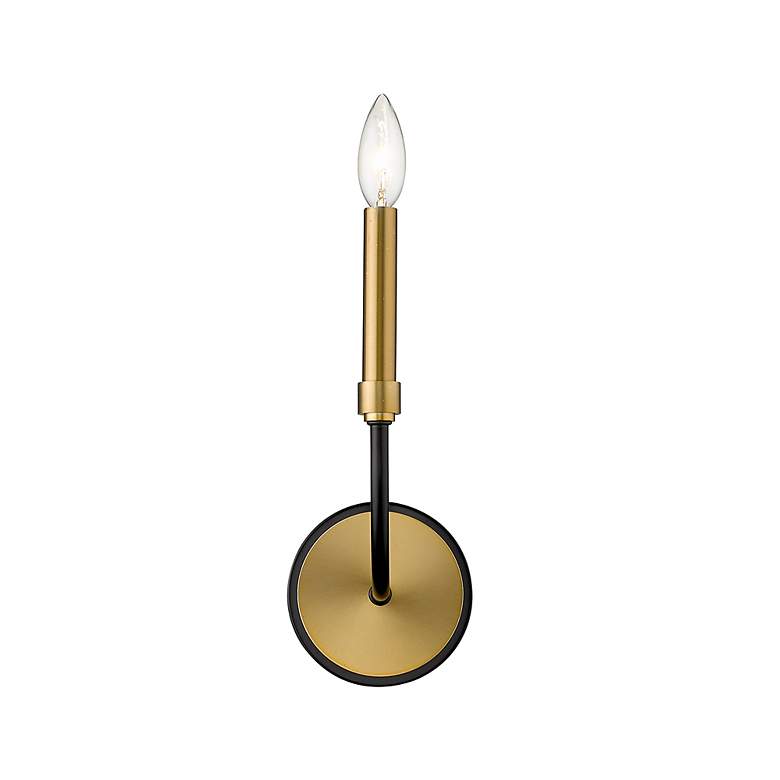 Image 5 Z-Lite Haylie 1 Light Wall Sconce in Matte Black + Olde Brass more views