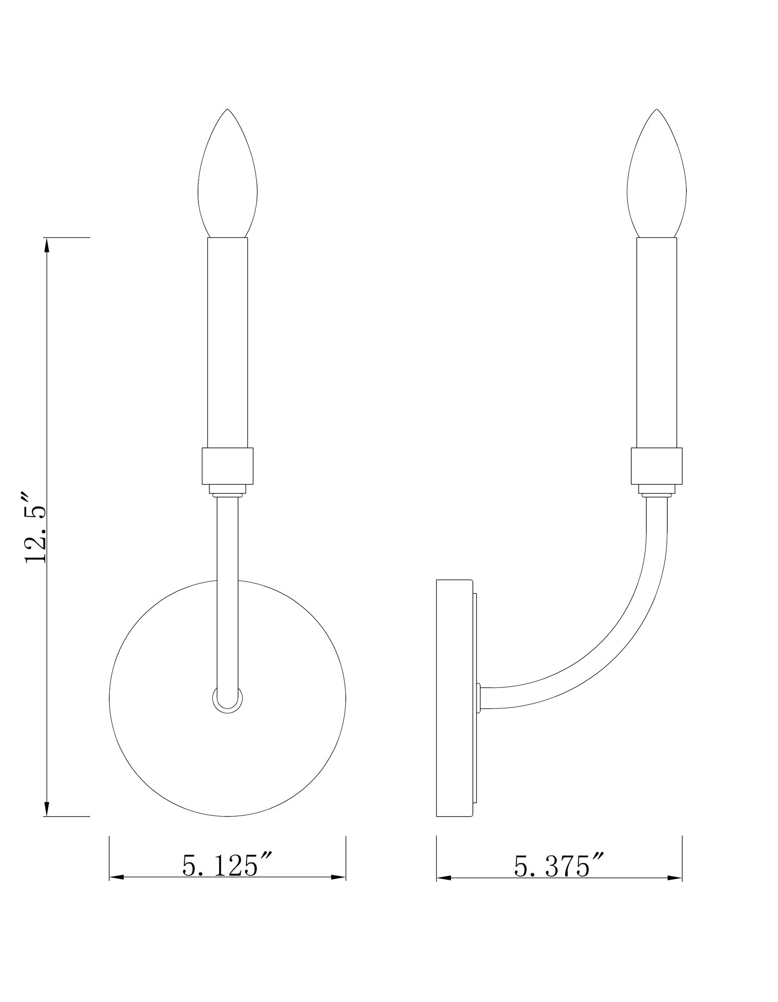 Z-Lite Haylie 1 Light Wall Sconce in Matte Black + Olde Brass