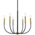 Z-Lite Haylie 26" Matte Black Olde Brass 6-Light Candelabra Chandelier