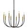 Z-Lite Haylie 31 1/2" Matte Black and Brass 8-Light Candle Chandelier
