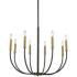 Z-Lite Haylie 31 1/2" Matte Black and Brass 8-Light Candle Chandelier