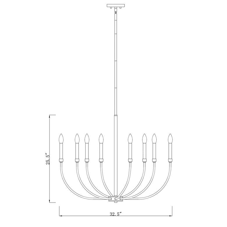 Image 6 Z-Lite Haylie 31 1/2" Matte Black and Brass 8-Light Candle Chandelier more views