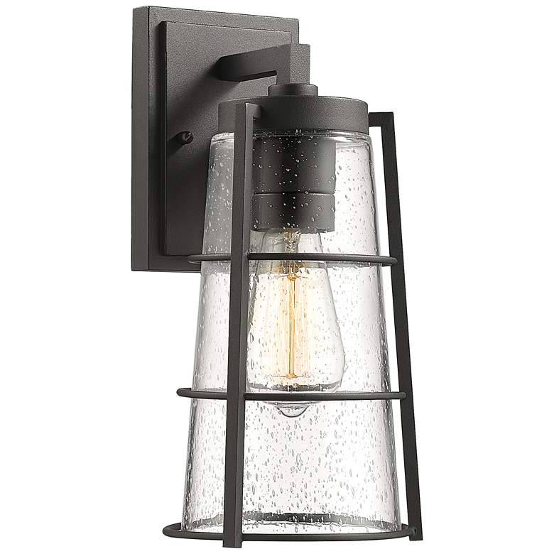 Image 1 Z-Lite Helix 1 Light Outdoor Wall Sconce in Black