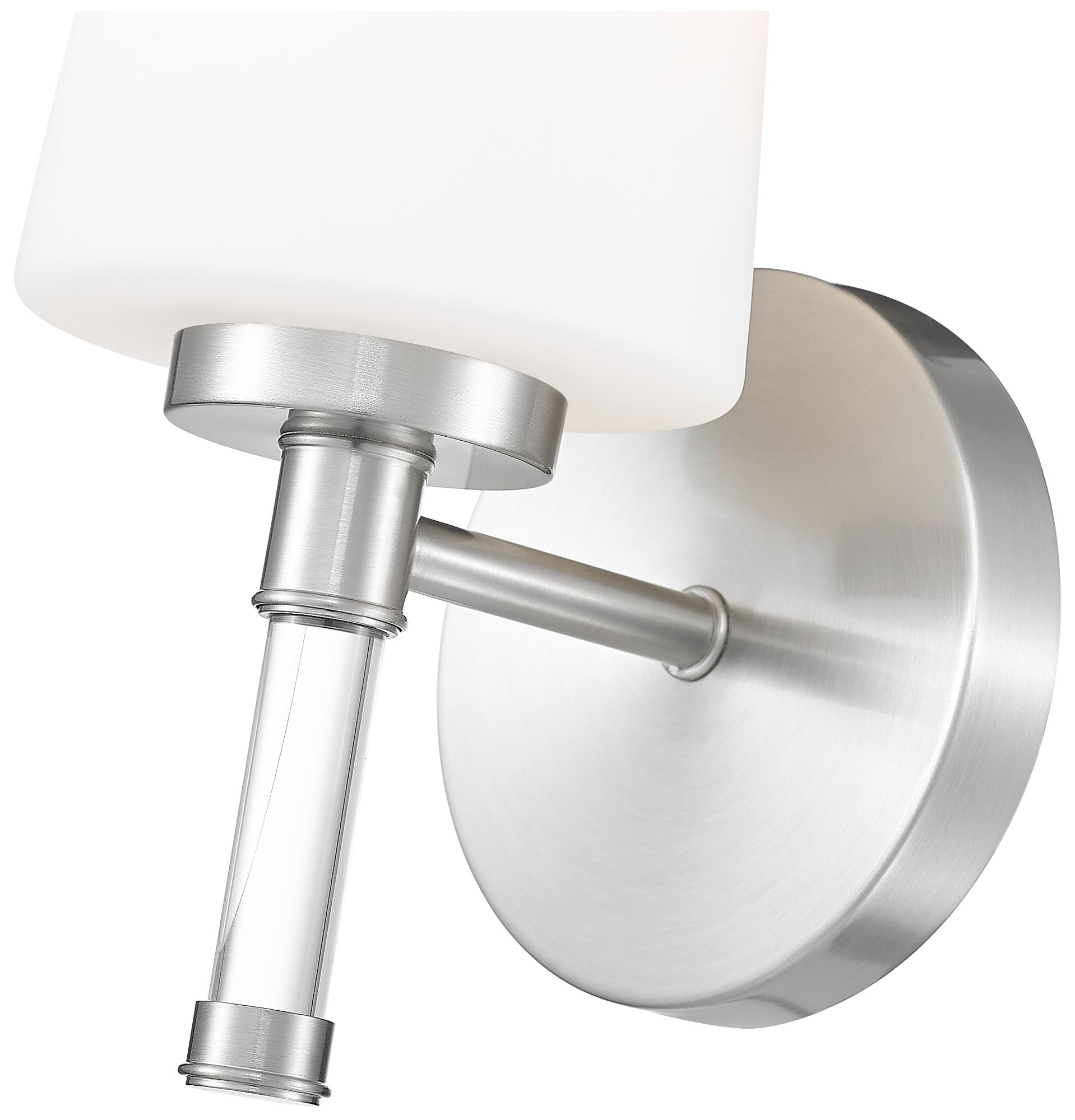 Image 6 Z-Lite Henri Brushed Nickel 1 Light Vanity with White Opal Glass Shade more views