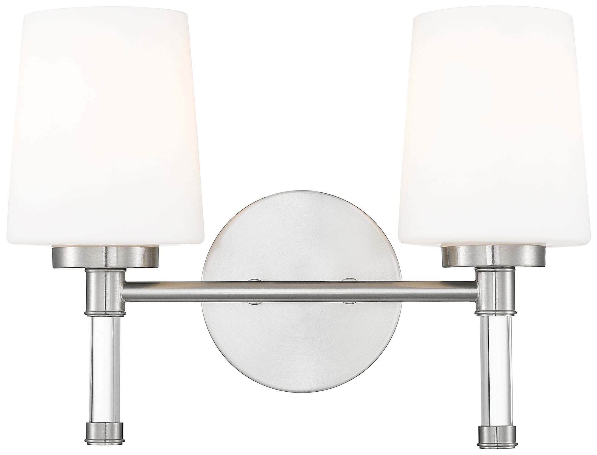 Image 4 Z-Lite Henri Brushed Nickel 2 Light Vanity with White Opal Glass Shade more views
