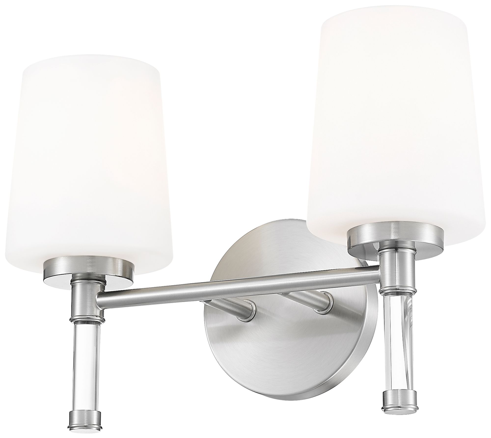 Image 5 Z-Lite Henri Brushed Nickel 2 Light Vanity with White Opal Glass Shade more views