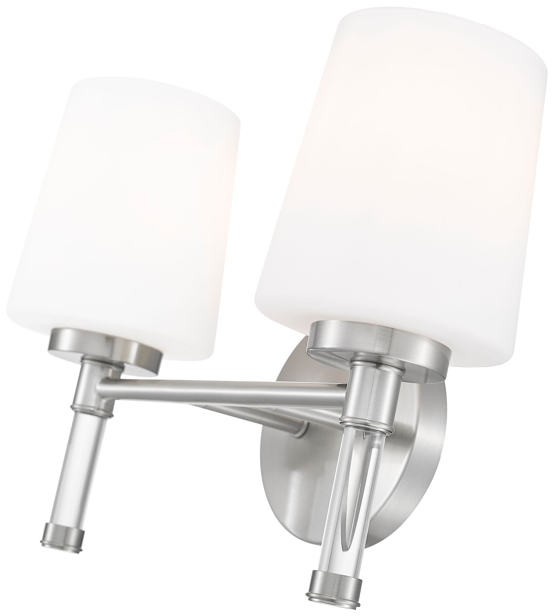 Image 6 Z-Lite Henri Brushed Nickel 2 Light Vanity with White Opal Glass Shade more views