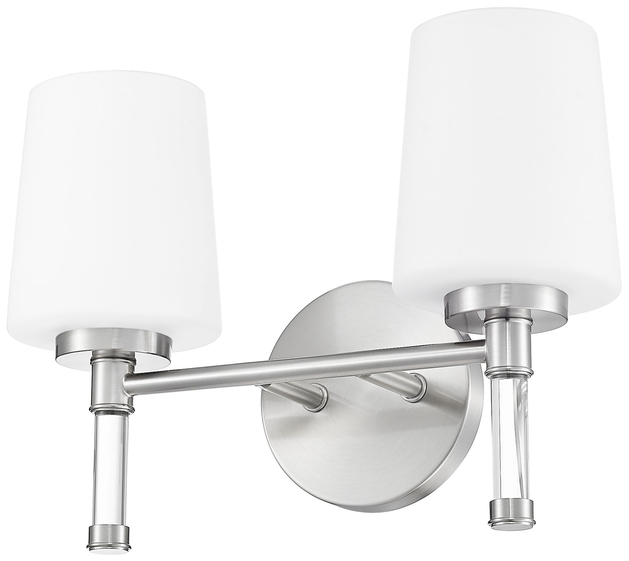 Image 7 Z-Lite Henri Brushed Nickel 2 Light Vanity with White Opal Glass Shade more views