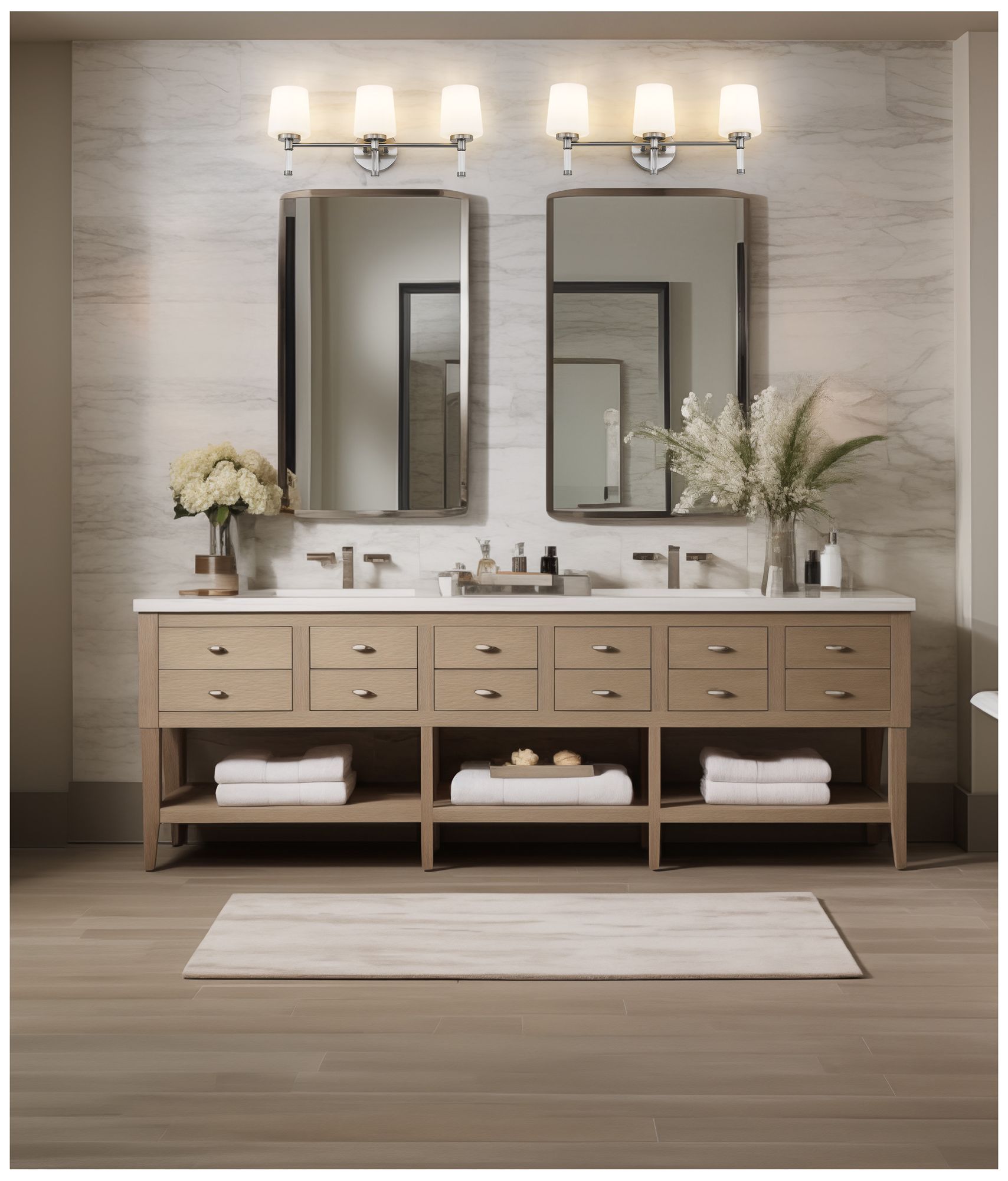 Image 3 Z-Lite Henri Brushed Nickel 3 Light Vanity with White Opal Glass Shade more views