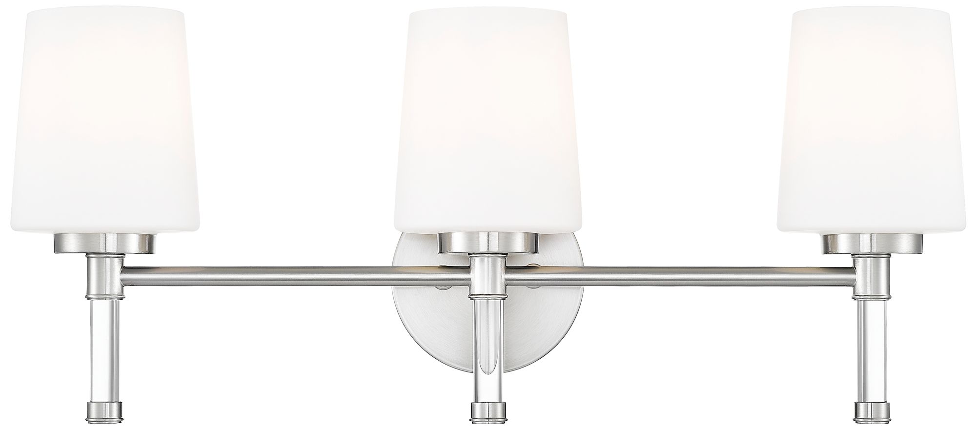 Image 4 Z-Lite Henri Brushed Nickel 3 Light Vanity with White Opal Glass Shade more views