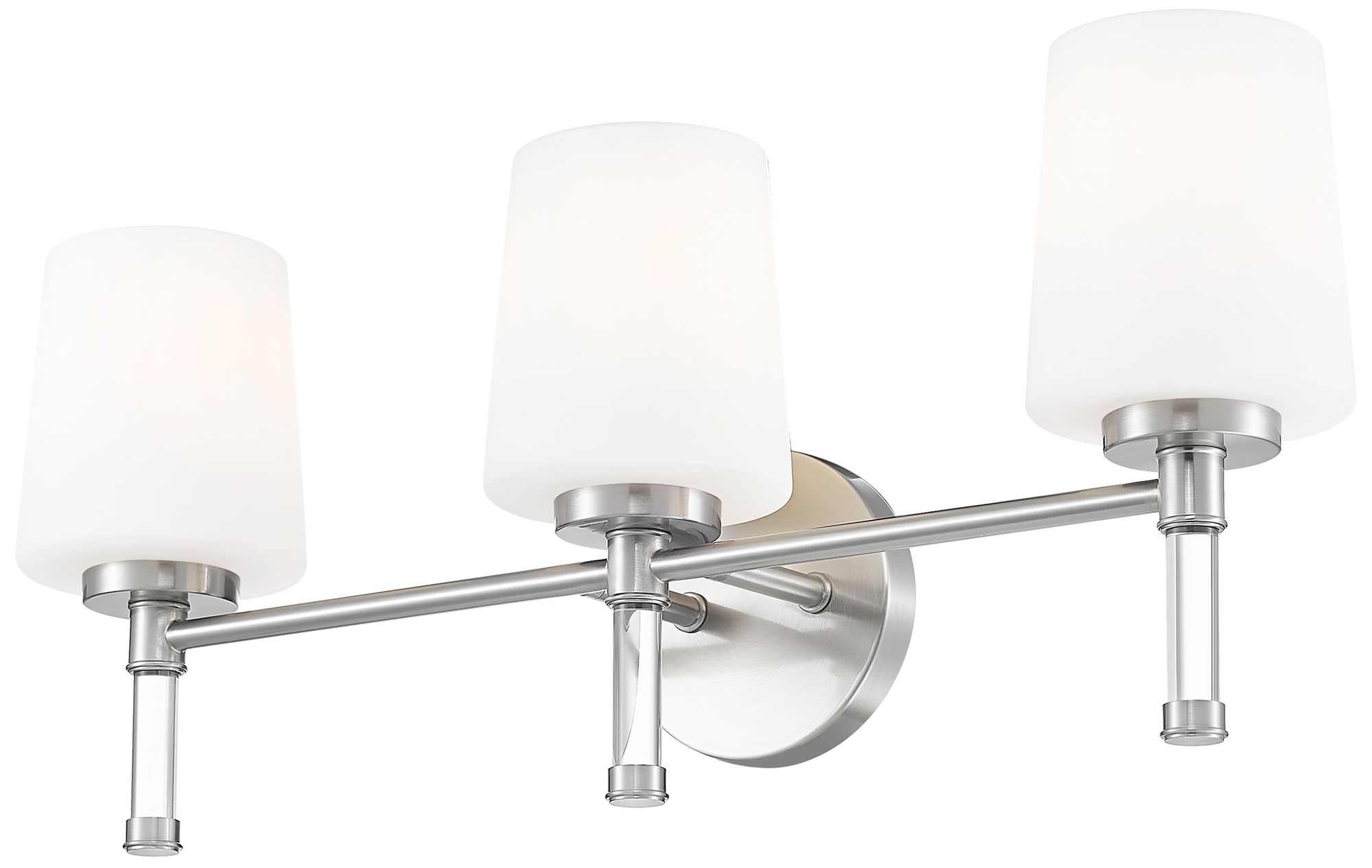 Image 5 Z-Lite Henri Brushed Nickel 3 Light Vanity with White Opal Glass Shade more views