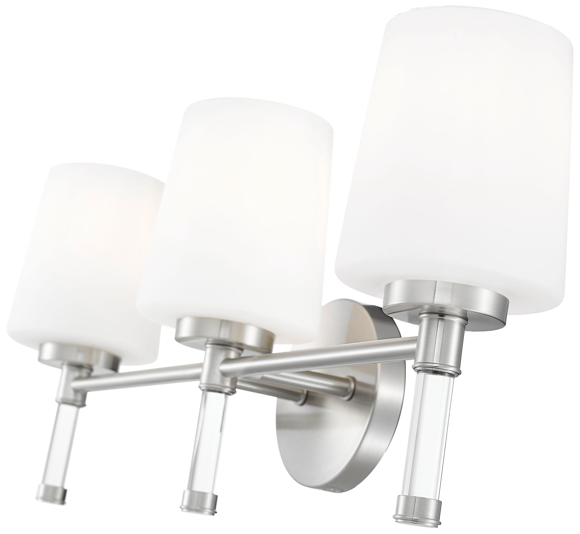 Image 6 Z-Lite Henri Brushed Nickel 3 Light Vanity with White Opal Glass Shade more views