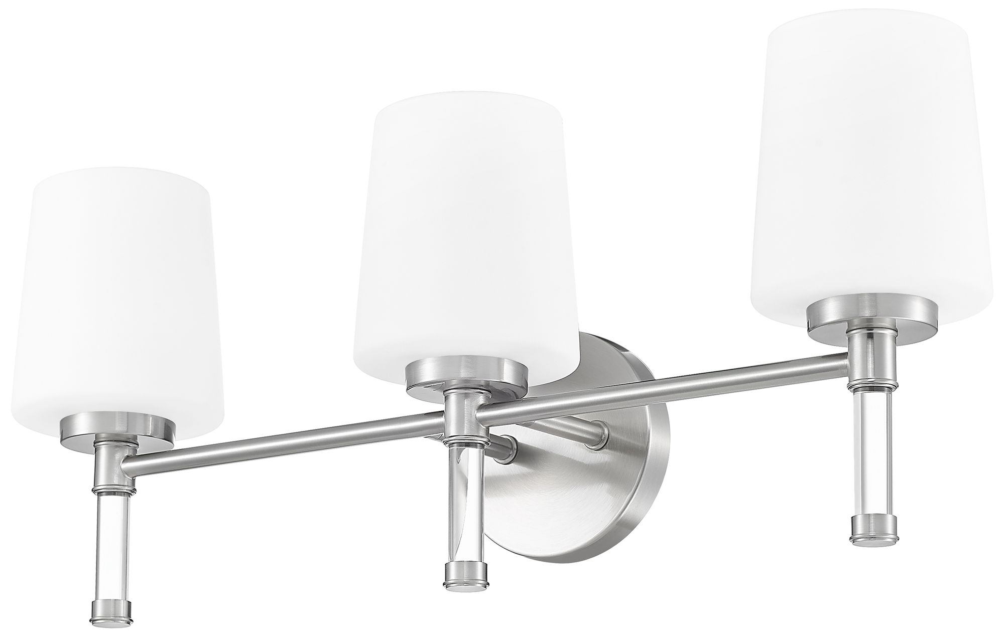 Image 7 Z-Lite Henri Brushed Nickel 3 Light Vanity with White Opal Glass Shade more views