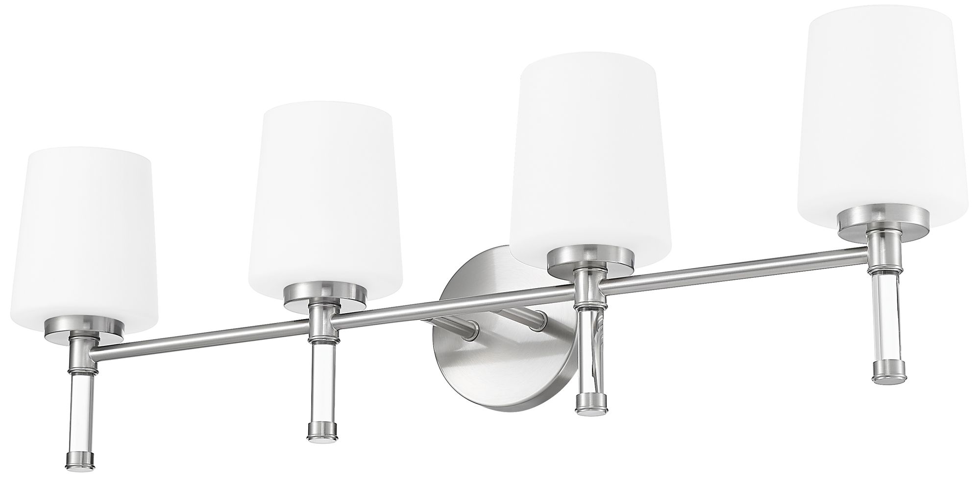 Image 7 Z-Lite Henri Brushed Nickel 4 Light Vanity with White Opal Glass Shade more views