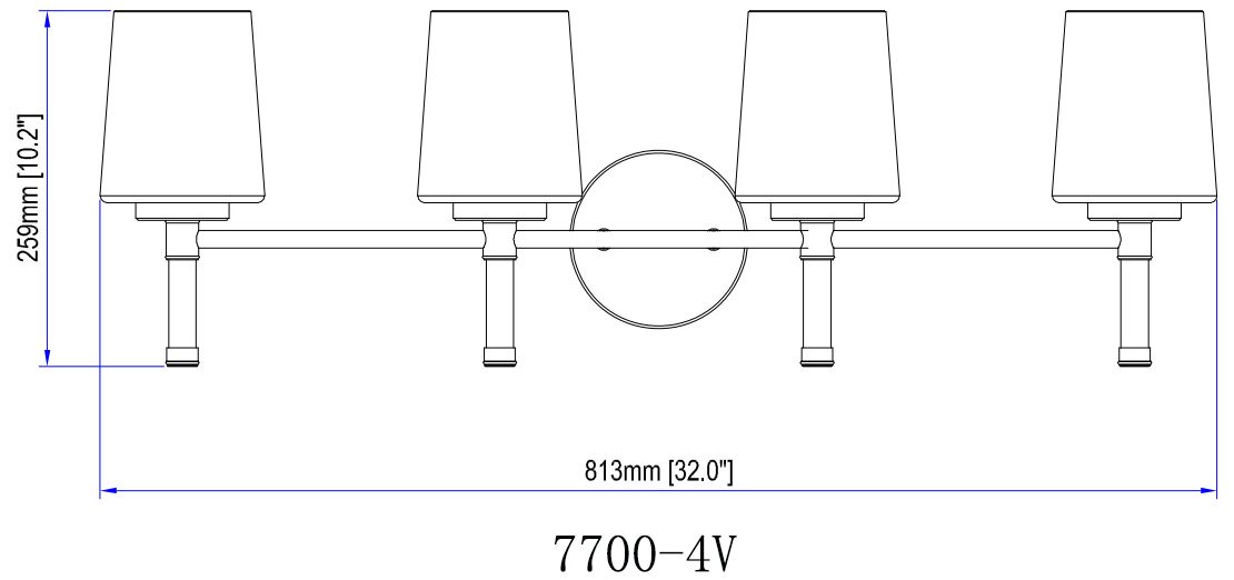 Z-Lite Henri Brushed Nickel 4 Light Vanity with White Opal Glass Shade
