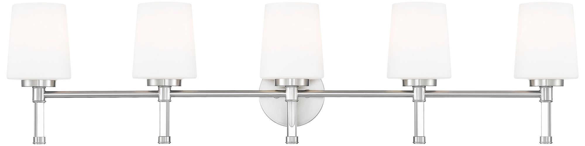 Image 4 Z-Lite Henri Brushed Nickel 5 Light Vanity with White Opal Glass Shade more views