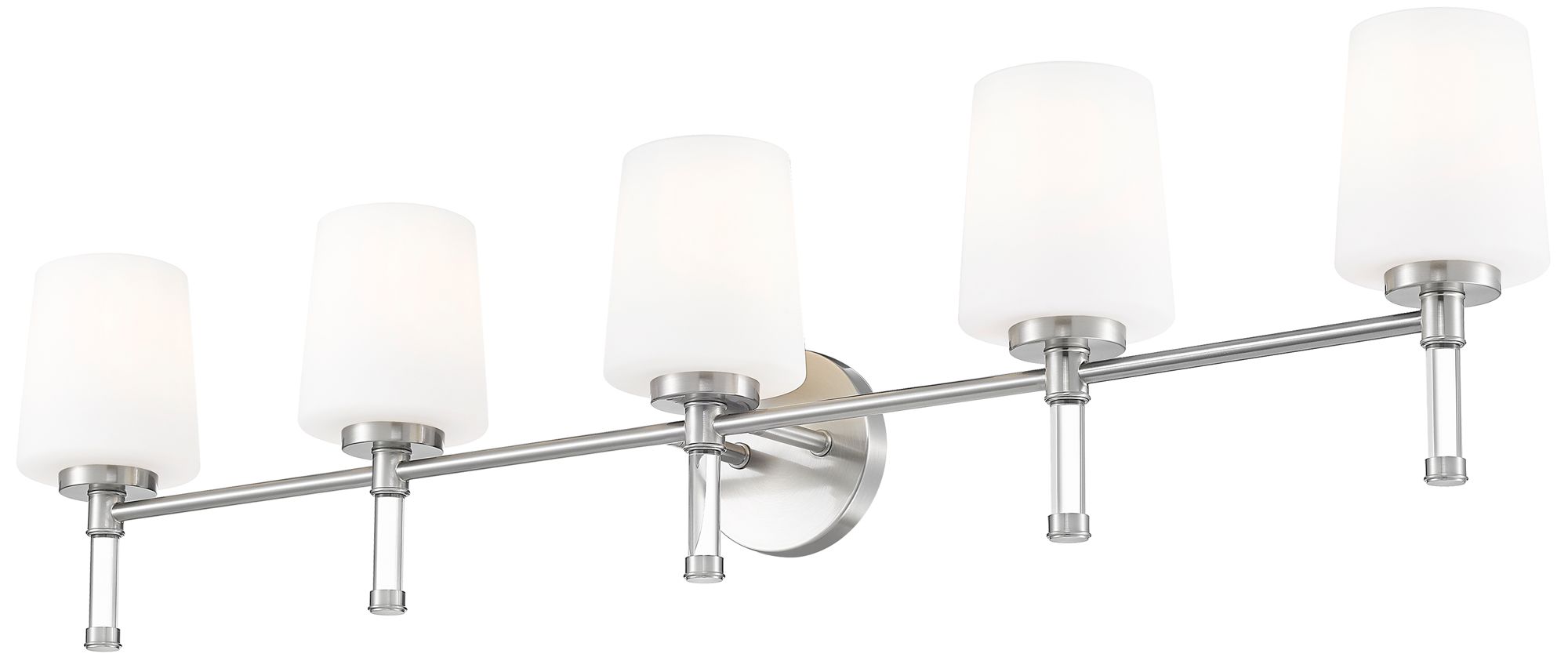 Image 5 Z-Lite Henri Brushed Nickel 5 Light Vanity with White Opal Glass Shade more views