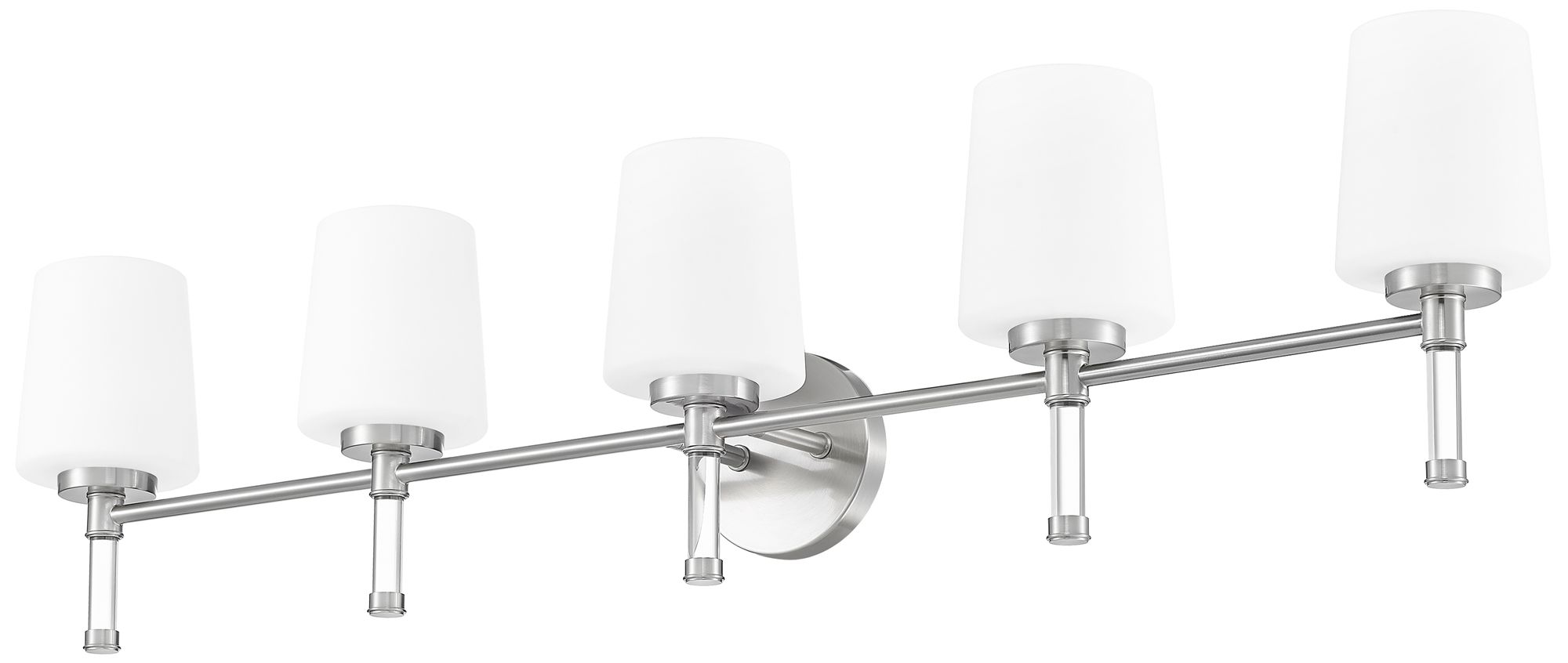 Image 7 Z-Lite Henri Brushed Nickel 5 Light Vanity with White Opal Glass Shade more views