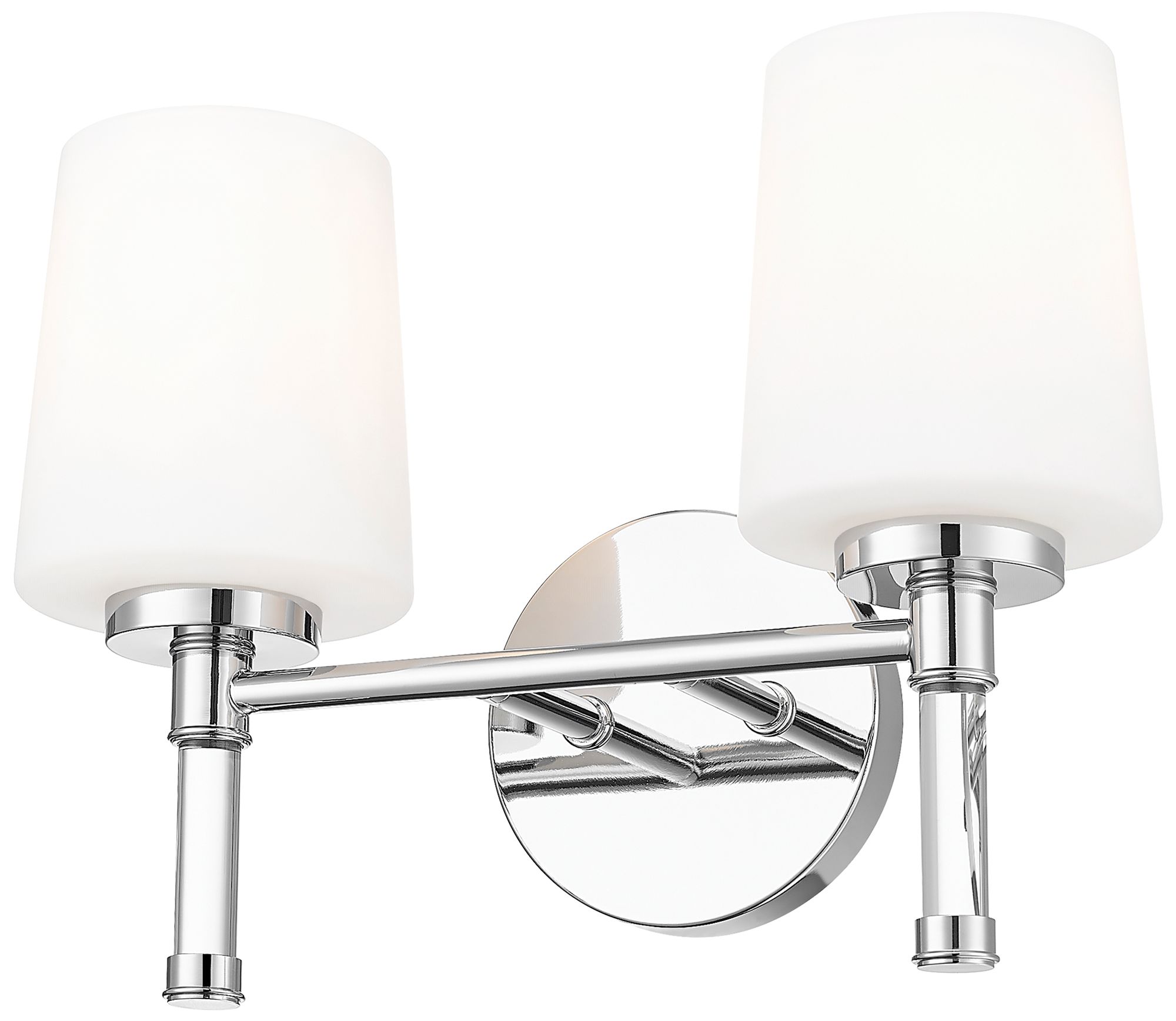 Image 5 Z-Lite Henri Chrome  2 Light Vanity with White Opal Glass Shade more views
