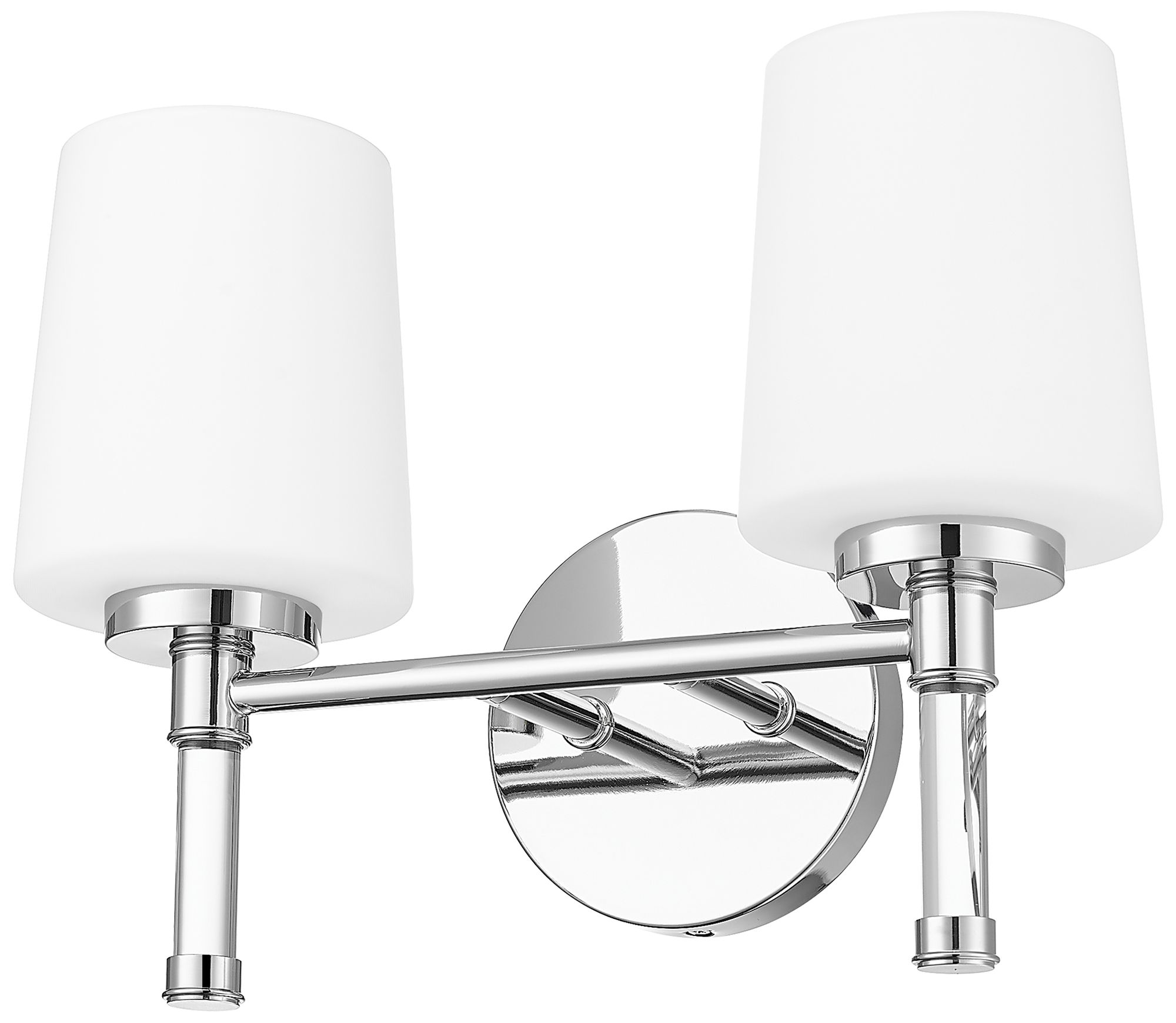 Image 7 Z-Lite Henri Chrome  2 Light Vanity with White Opal Glass Shade more views