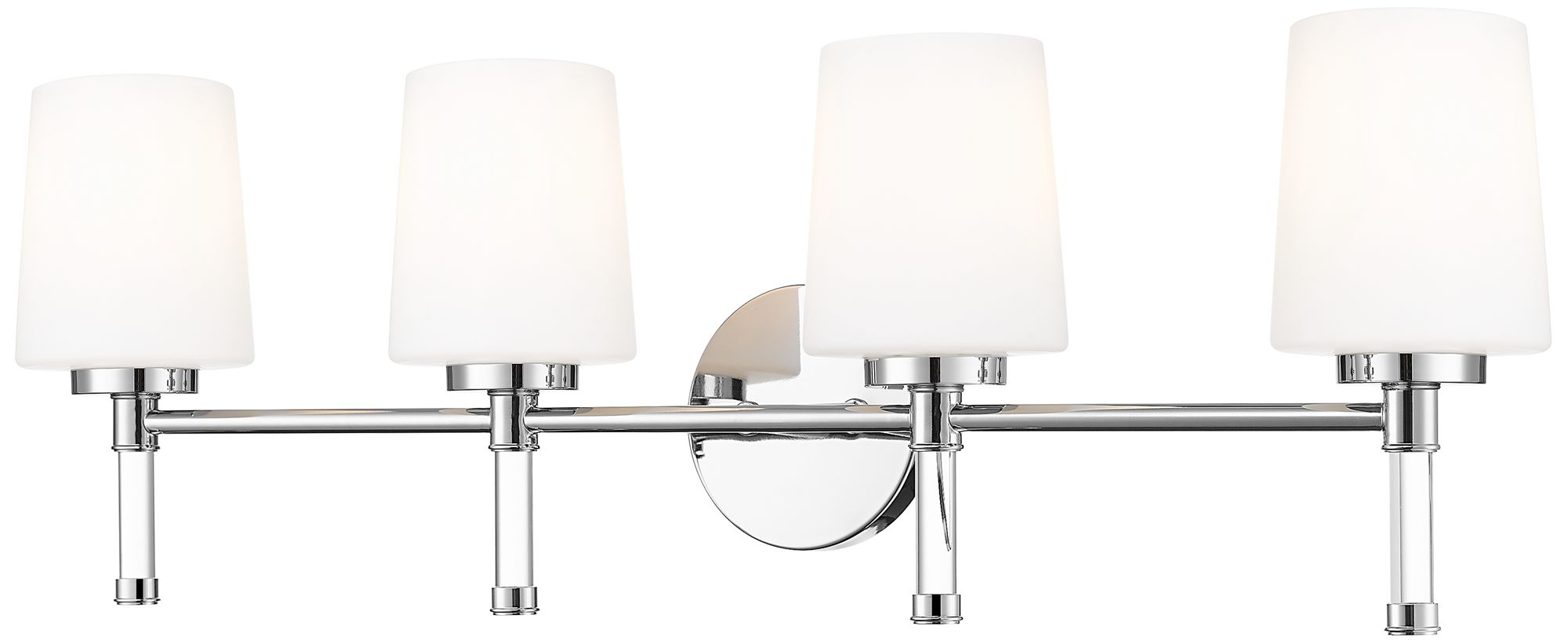 Z-Lite Henri Chrome  4 Light Vanity with White Opal Glass Shade
