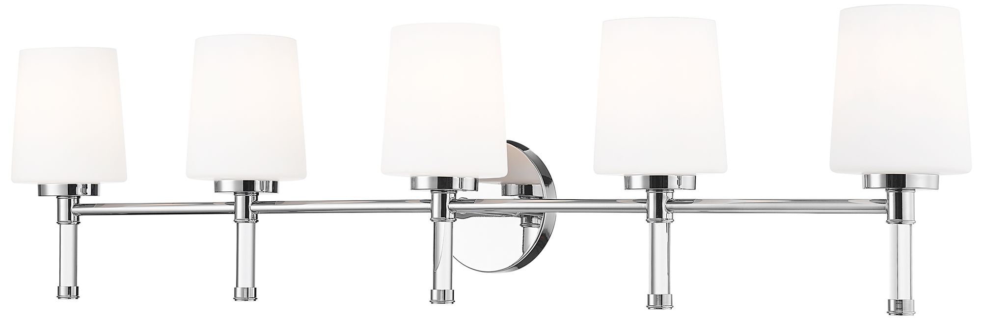 Z-Lite Henri Chrome  5 Light Vanity with White Opal Glass Shade
