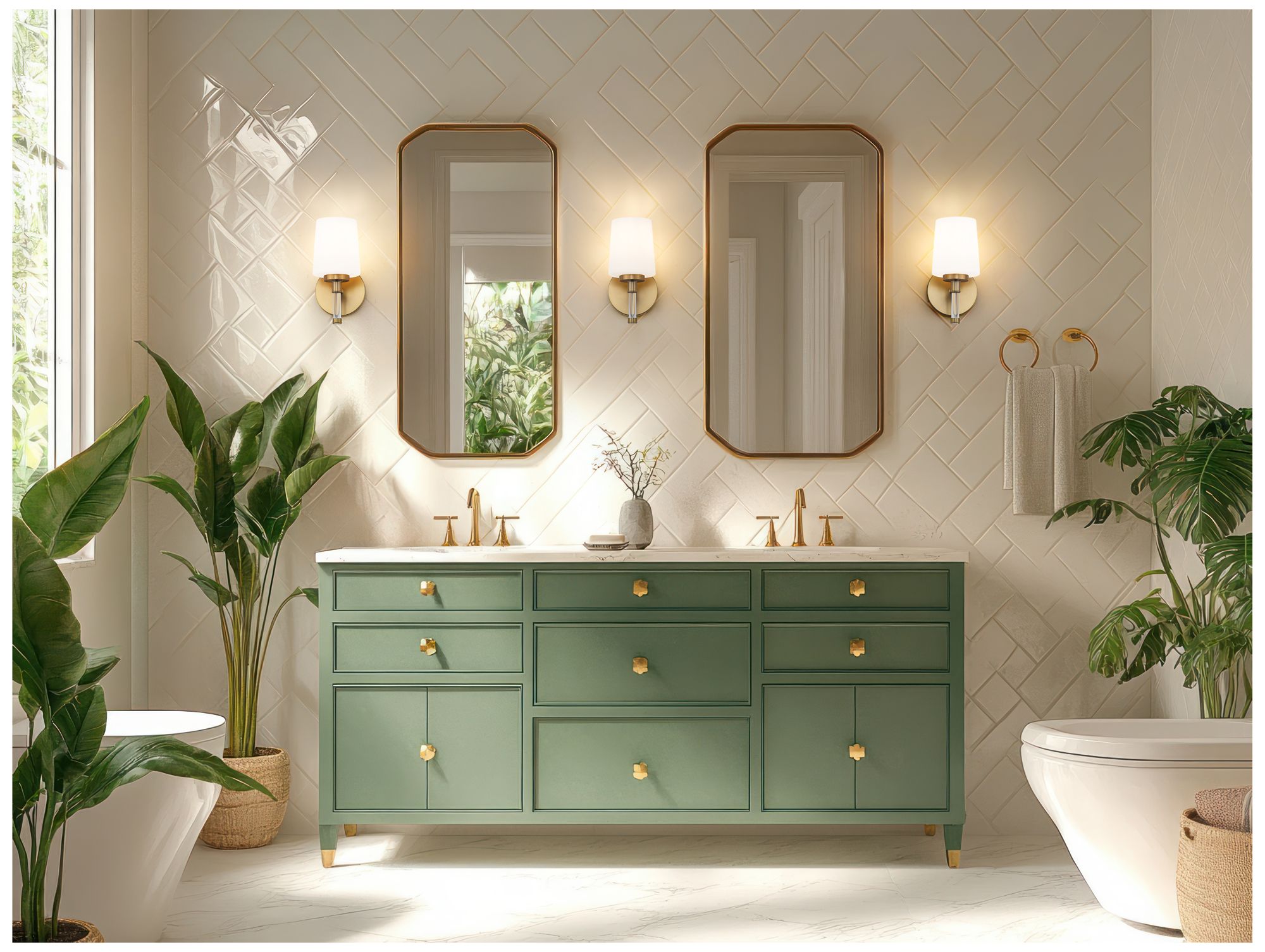 Image 2 Z-Lite Henri Modern Gold 1 Light Vanity with White Opal Glass Shade more views