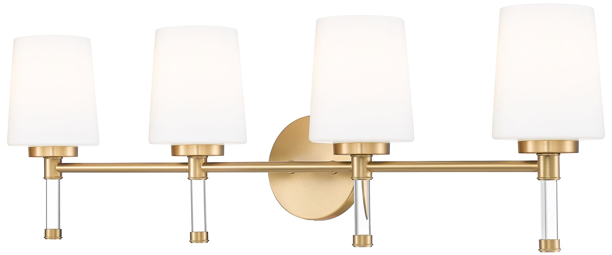 Image 2 Z-Lite Henri Modern Gold 4 Light Vanity with White Opal Glass Shade