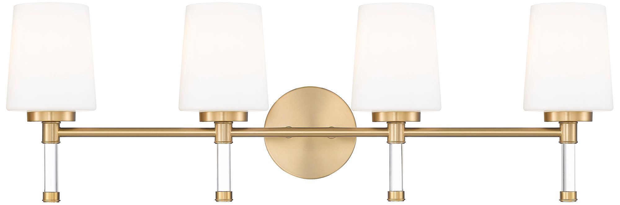 Image 4 Z-Lite Henri Modern Gold 4 Light Vanity with White Opal Glass Shade more views