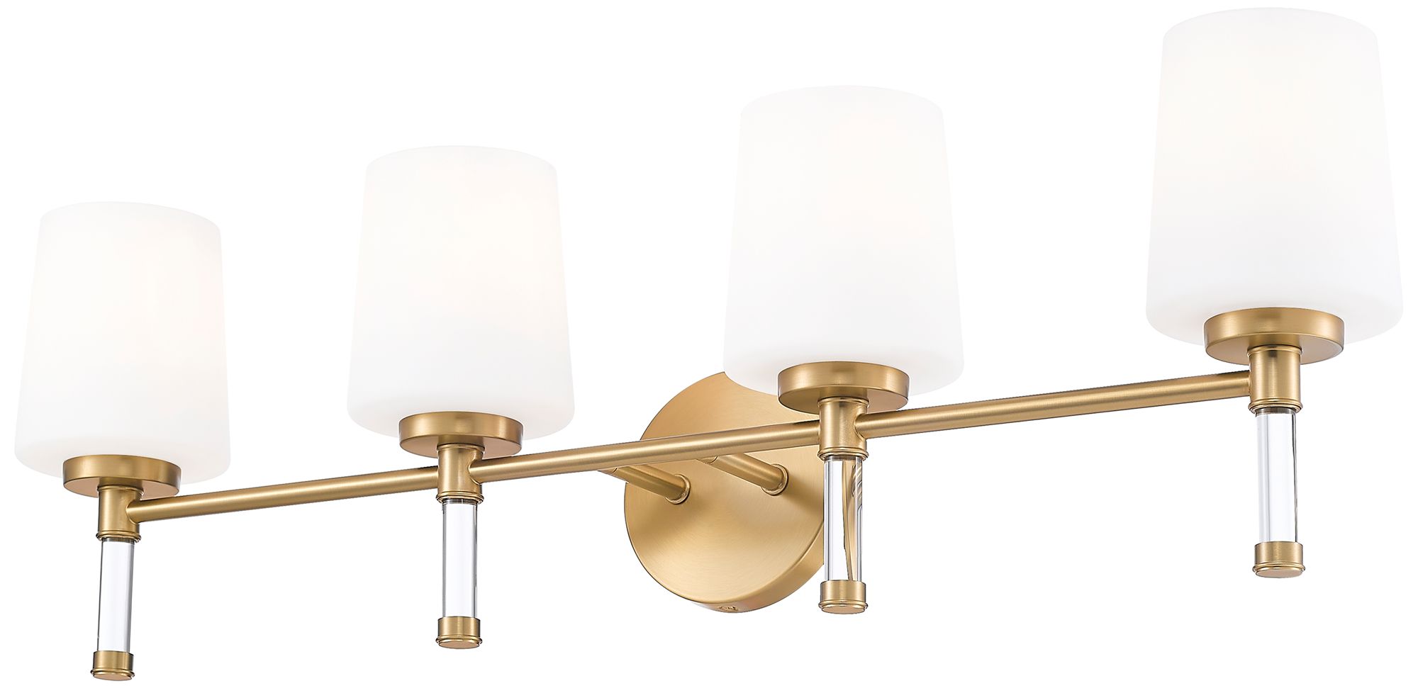 Image 5 Z-Lite Henri Modern Gold 4 Light Vanity with White Opal Glass Shade more views