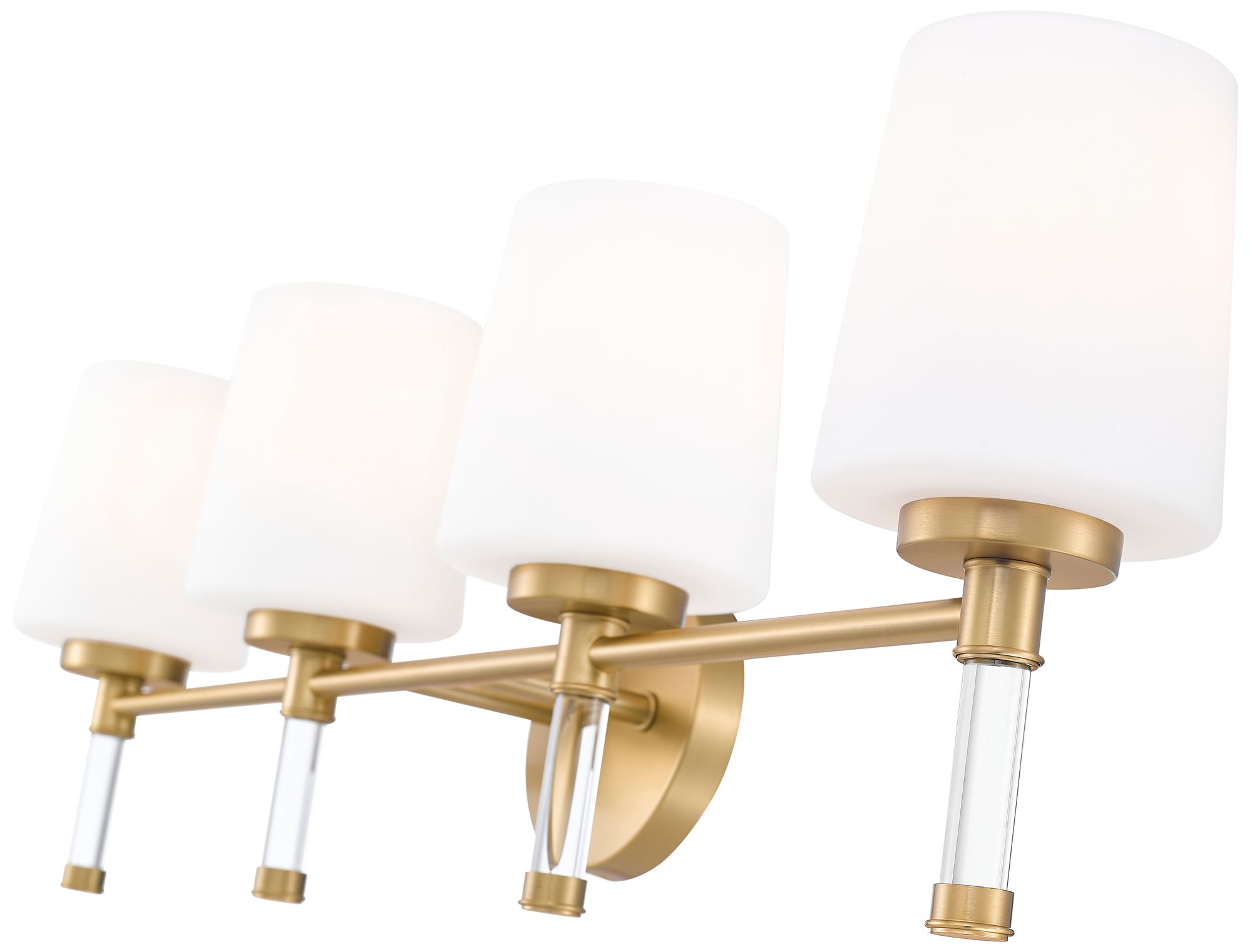 Image 6 Z-Lite Henri Modern Gold 4 Light Vanity with White Opal Glass Shade more views