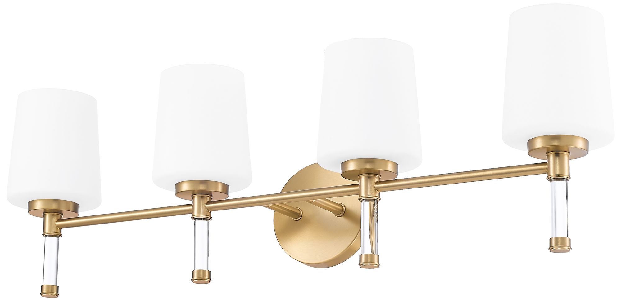 Image 7 Z-Lite Henri Modern Gold 4 Light Vanity with White Opal Glass Shade more views