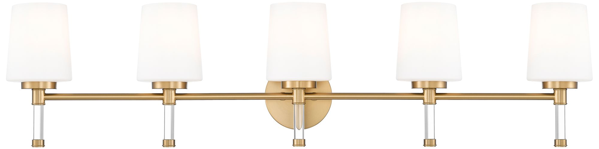 Image 4 Z-Lite Henri Modern Gold 5 Light Vanity with White Opal Glass Shade more views