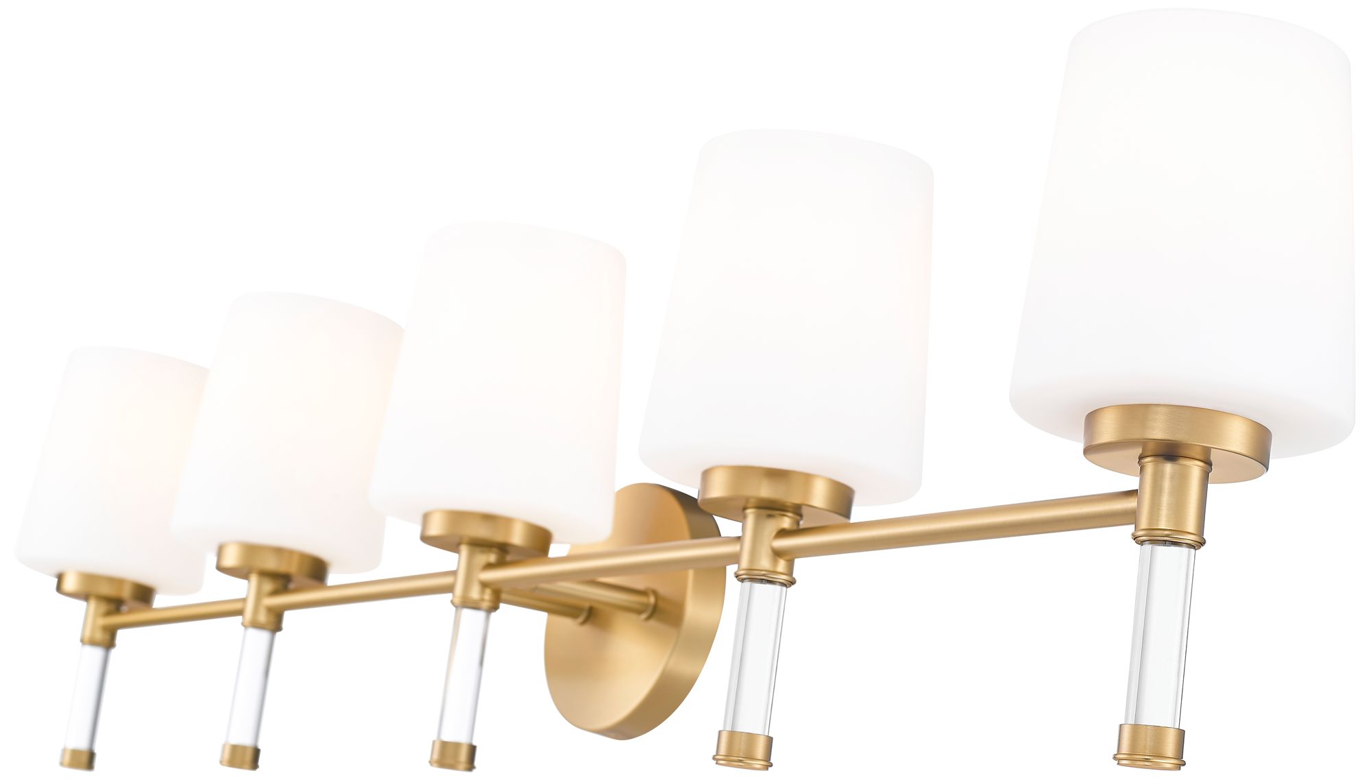 Image 6 Z-Lite Henri Modern Gold 5 Light Vanity with White Opal Glass Shade more views