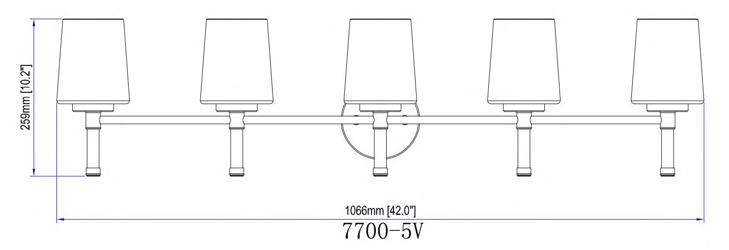 Z-Lite Henri Modern Gold 5 Light Vanity with White Opal Glass Shade