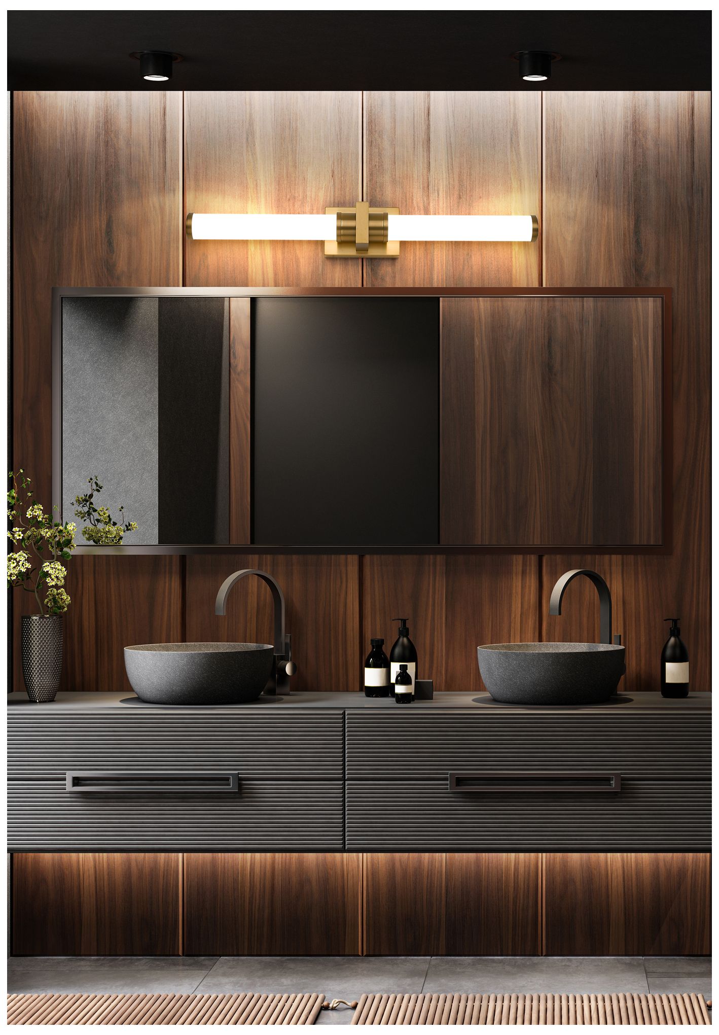 Image 2 Z-Lite Idris 32 1/2" Wide Modern Gold LED 2-Light Bath Light more views